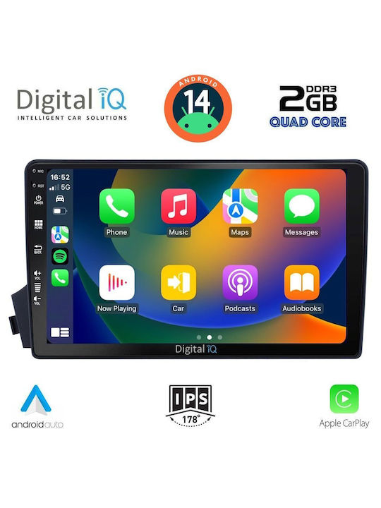 Digital IQ Car Audio System for Ssangyong Kyron 2006-2015 (Bluetooth/USB/AUX/WiFi/GPS/Apple-Carplay/Android-Auto) with Touch Screen 9"