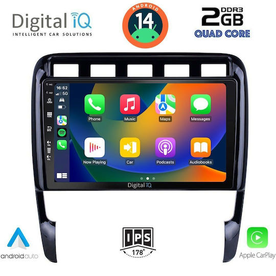 Digital IQ Auto-Audiosystem für Porsche Cayenne 2002-2011 (Bluetooth/USB/AUX/WiFi/GPS/Apple-Carplay/Android-Auto) mit Touchscreen 9"
