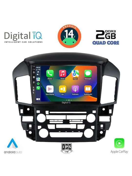 Digital IQ Car Audio System for Lexus RX300 1998-2003 (Bluetooth/USB/AUX/WiFi/GPS/Apple-Carplay/Android-Auto) with Touch Screen 9"
