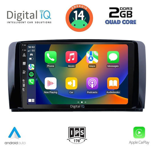 Digital IQ Ηχοσύστημα Αυτοκινήτου για Mercedes-Benz R-Class 2006-2015 (Bluetooth/USB/AUX/WiFi/GPS/Apple-Carplay/Android-Auto) με Οθόνη Αφής 9"