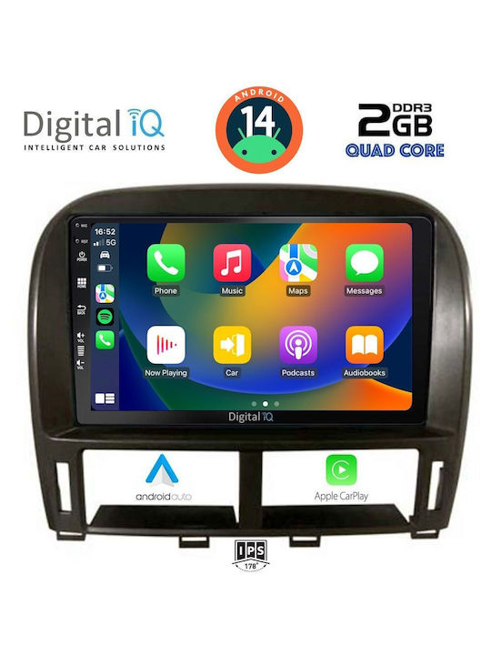 Digital IQ Car Audio System for Jaguar XF Lexus LS 2000-2006 (Bluetooth/USB/AUX/WiFi/GPS/Apple-Carplay/Android-Auto) with Touch Screen 9"