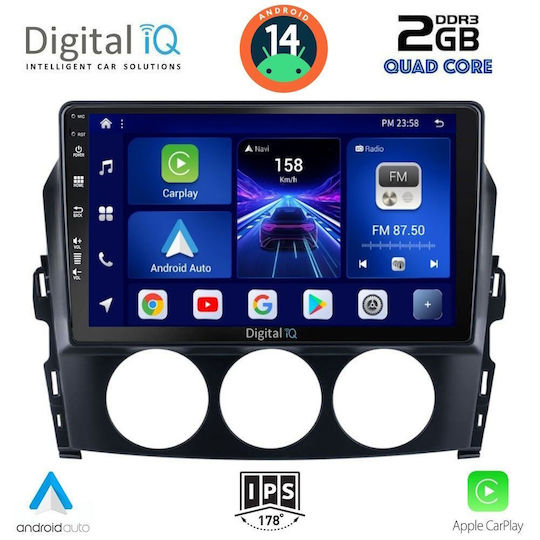 Digital IQ Sistem Audio Auto pentru Mazda MX-5 2005-2015 (Bluetooth/USB/AUX/WiFi/GPS/Apple-Carplay/Android-Auto) cu Ecran Tactil 9"