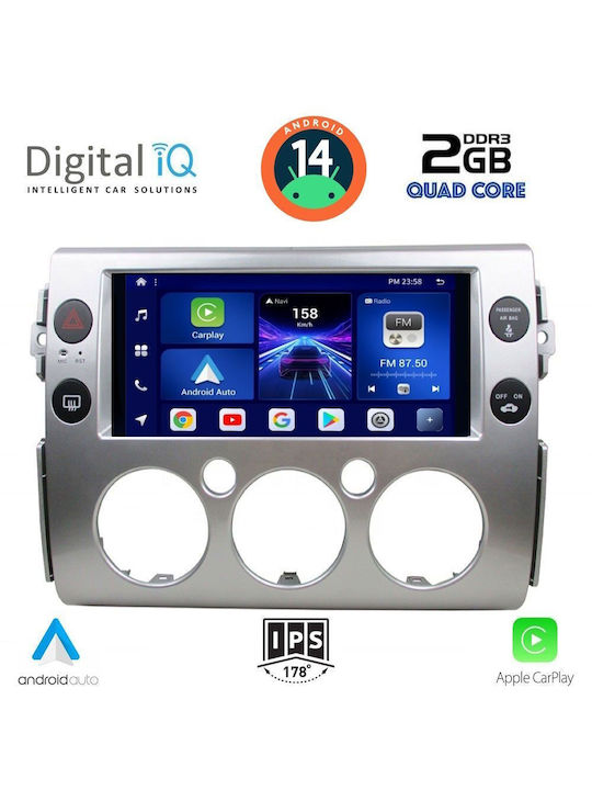 Digital IQ Car Audio System for Toyota FJ 2007-2013 (Bluetooth/USB/AUX/WiFi/GPS/Apple-Carplay/Android-Auto) with Touch Screen 9"
