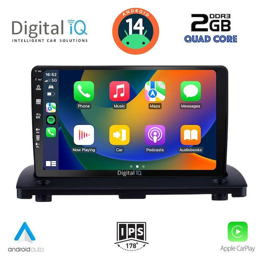 Digital IQ Auto-Audiosystem für Volvo XC 90 2002-2014 (Bluetooth/USB/AUX/WiFi/GPS/Apple-Carplay/Android-Auto) mit Touchscreen 9"