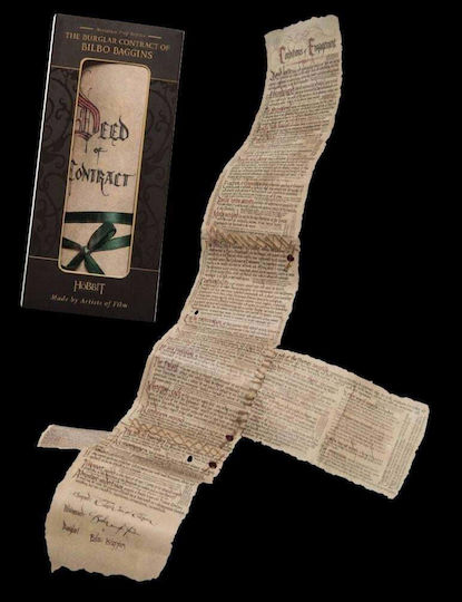 Hobbit Burglar Contract Bilbo Ini Replica '167x30cm'