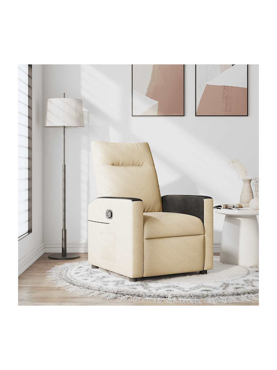 Relax Armchair with Footstool Cream 50x54x100cm