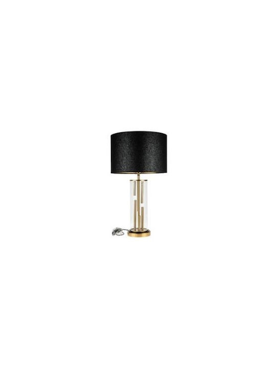 Zen Collection Sticlă Lampă de masă cu Abajur Negru și Bază Auriu