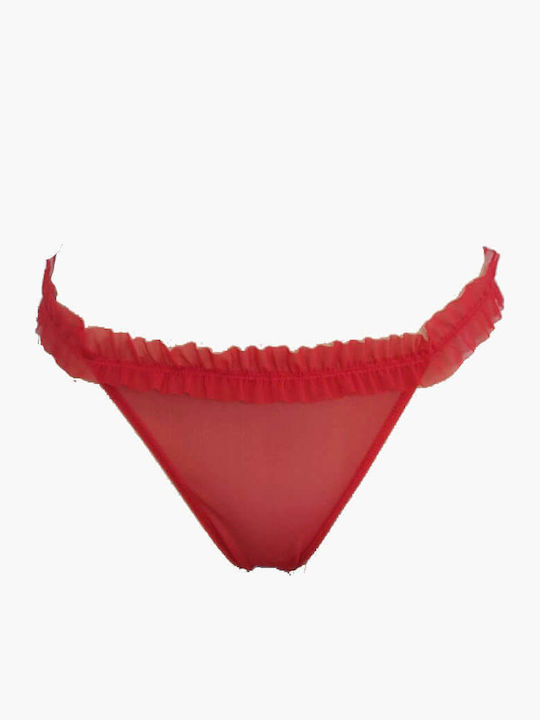 Damen Zeichenfolge mit Spitze Red