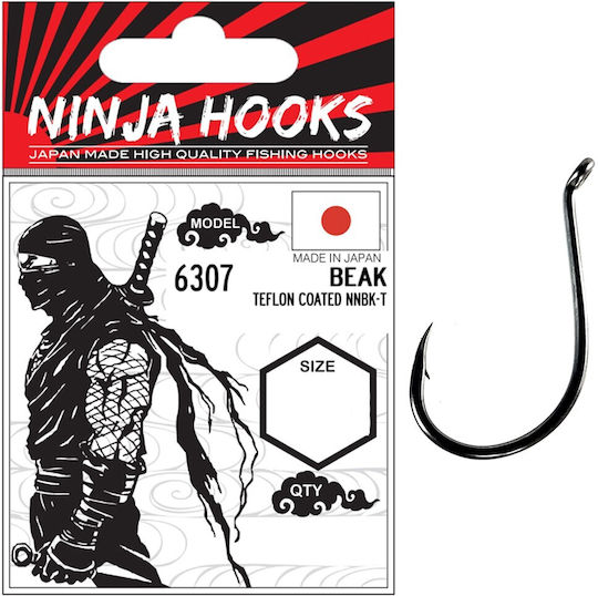 Ninja Teflonbeschichteter Schnabelhaken 6307 #1/0 8 Stück