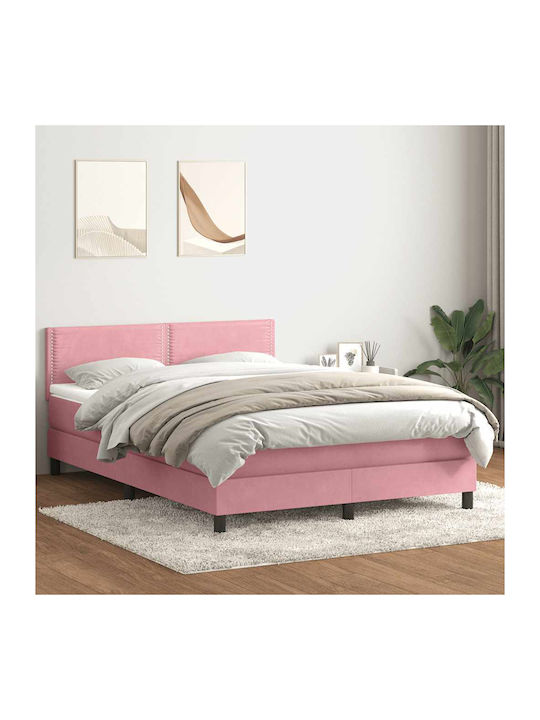 Doppelbett Beziehen Mit Stoff Rosa Mit Lattenro...