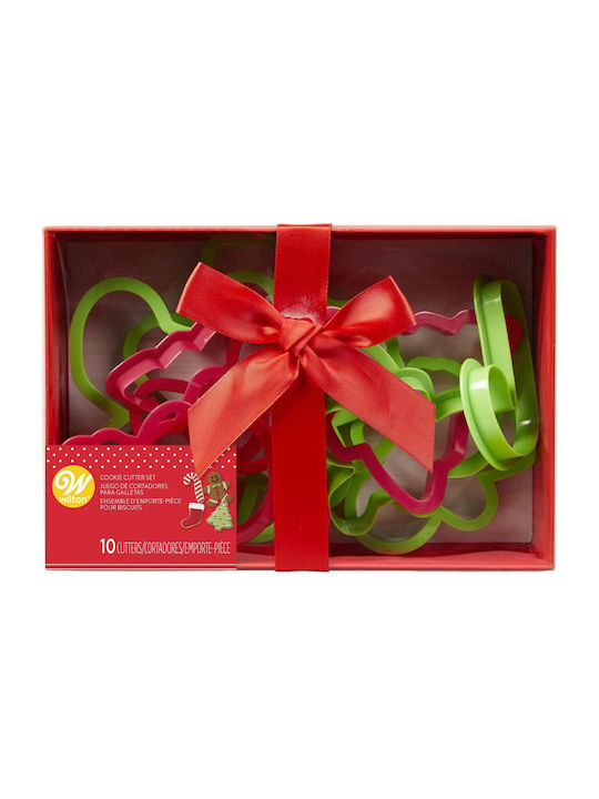 Wilton Set Christmas Cake Molds Plastic Red L8.8xW8.8cm. 10pcs
