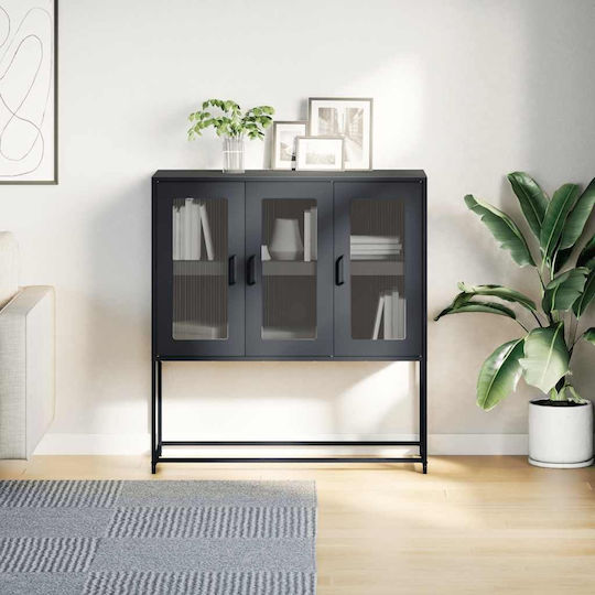 Μπουφές από Μέταλλο Μαύρο 100.5x39x107cm
