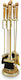Fireplace Tool Set with Stand Holder Gold