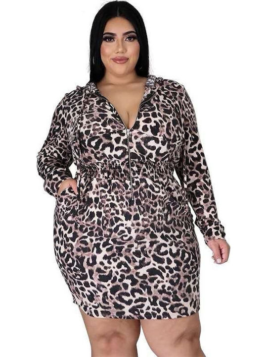 Φόρεμα με Κουκούλα Leopard