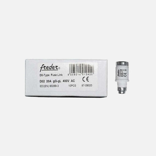 Ασφάλεια Τήξεως Φυσίγγιο Neozed D02 Gg Gl E18 20a
