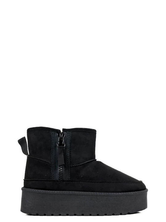 Black Fur Ankle Boots Cozy Style