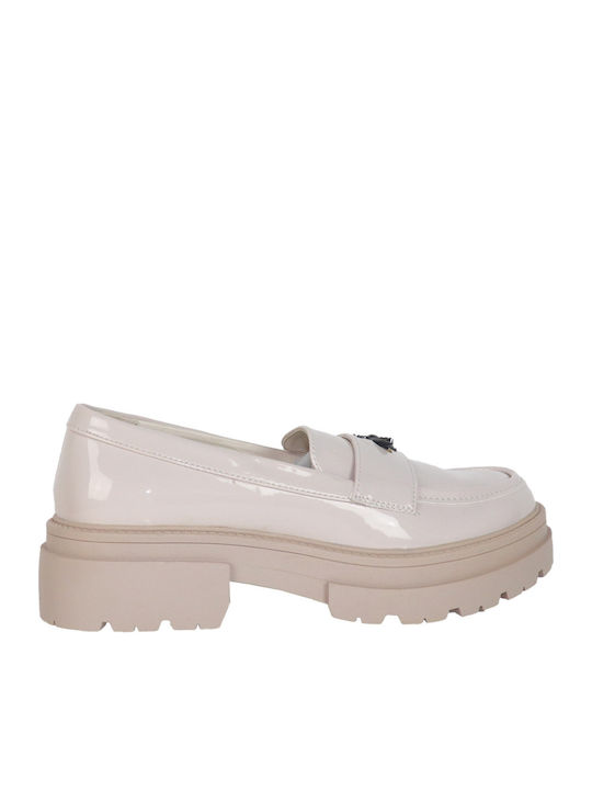 Patent Leather Women's Loafers in Pink Color