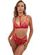 Zoli Lace Underwear Set with Slip Red