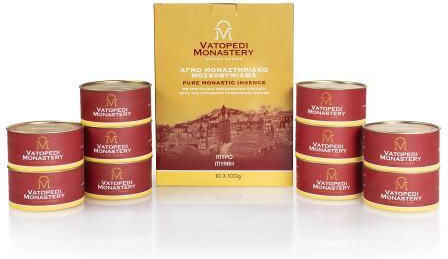 Pure Incense of Mount Athos Old Traditional Recipe 10 X 100gr Authentic Product of Vatopedi Monastery Holy Great Monastery Vatopedi 28167 Myrrh