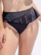 Bikini Slip Hohe Taille Schwarz