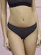 Bikini Slip Hohe Taille Schwarz