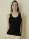Women's T-Shirt with Spaghetti Strap Black
