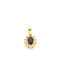 Klemm-Anhänger Rosette aus 14K Gold mit Zirkon Bordeaux