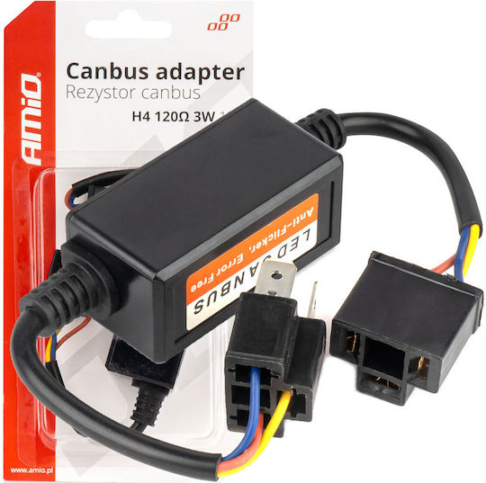 AMiO CAN-Bus-Fehleranzeige-Deaktivator für Autos für Lampe H4 3W 12V 120ohm 1Stück