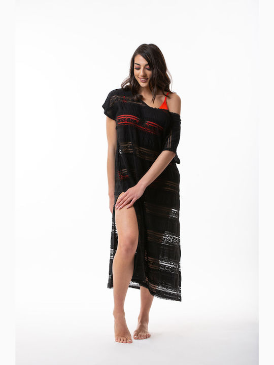 Black Cotton Beach Caftan