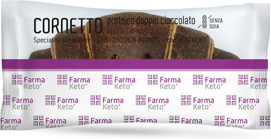 Farmaketo Croissant Keto cu Dublu Ciocolată Proteină & Umplutură de Cacao 50g