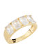 Prince Silvero Ring with Stones made of Silver Gold Plated