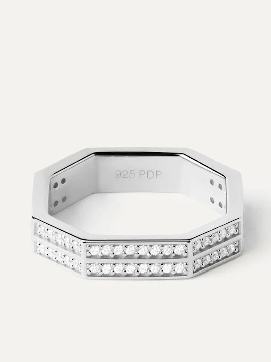 P D Paola Damen Ring mit Zirkonia aus Silber