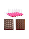 Quasar Co. Gebäckset 27 Macaron-Matten 20 Lutscherformen Stiele 30 Pralinenformen Silikon Braun-Pink
