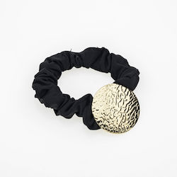 Fabric Hair Scrunchie Brown Black Ecru Decorati...