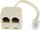 Adapter 6p4c 2xfemale White Bulk
