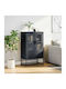 Floor-standing Living Room Display Cabinet made of Metal with Glass Anthracite 68x39x111.5cm