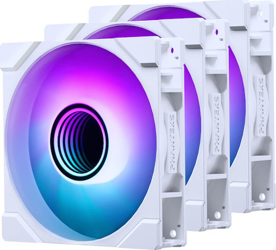 Phanteks M25G2-120 Case Fan (2000rpm / 72.72cfm) με ARGB Φωτισμό και Σύνδεση 6-Pin 3τμχ Λευκό