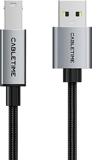 Cabletime USB 2.0 Kabel USB-A-Stecker - USB-B-Stecker Schwarz 3m CT-AMBM1-AG3