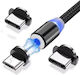 Φόρτισης Magnetic / LED USB to Lightning / Type-C / micro USB Cable 2m (EV-9092)