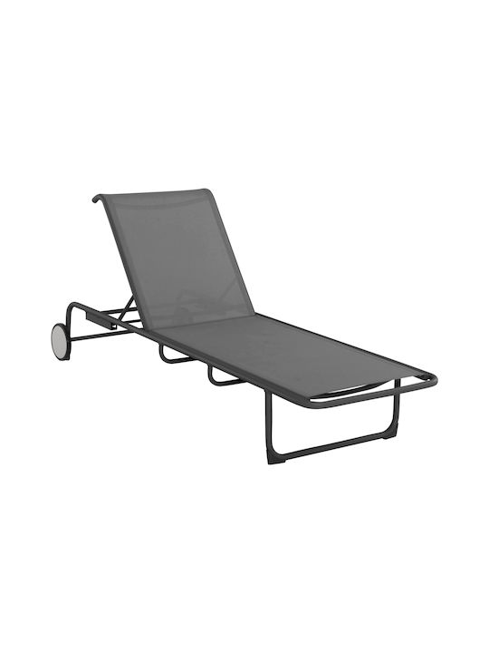 Liegestuhl Aluminium Riben mit Rädern Gray 210x78x91cm.