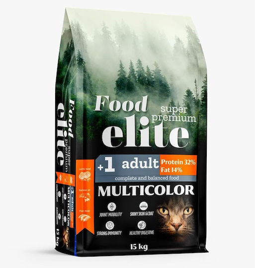 Elite Elite Super Premium Dry Food for Adult Cats with Lamb / Chicken / Salmon 15kg