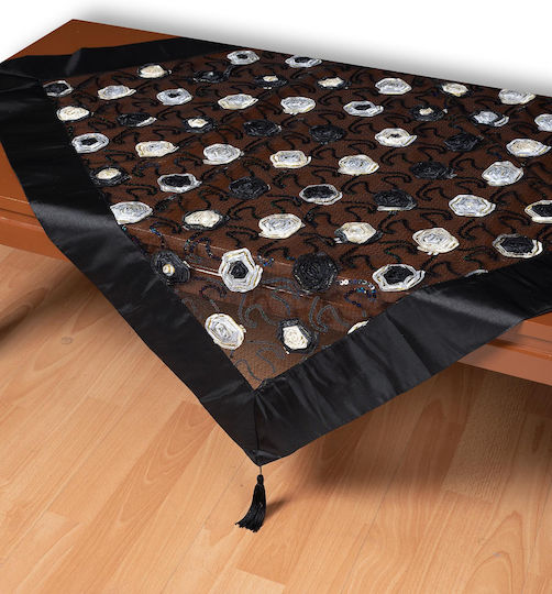 Silk Fashion Καρέ Τραπεζομάντηλο 264-1 Μαύρο 85x85εκ.