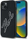 Karl Lagerfeld 3d Rubber Signature Umschlag Rückseite Silikon Schwarz (iPhone 15)