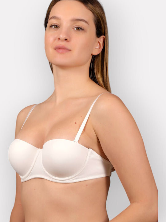 New Bra Lingerie Εκρου Σουτιέν με Ελαφριά Ενίσχυση