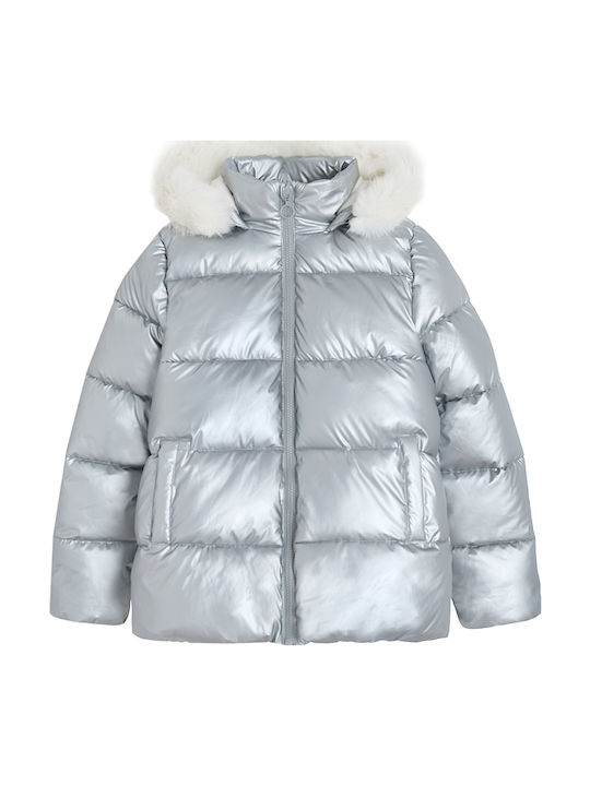 Kinder Freizeitjacke mit Kapuze Silber