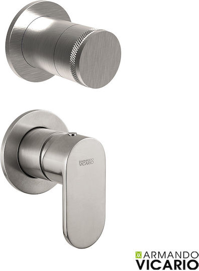Armando Vicario Built-in Faucet Mixer for Shower 2 Exits Inox Silver