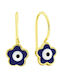 Yellow Gold Earrings K14 Flower Eye Sk11101090