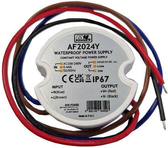 Af2024y Mw Захранване 20w 24v/0.83a Кръгло Захранване