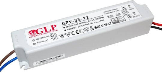 5V 5A LED Power Supply GPV-35-5 IP67 Protections Constant Voltage