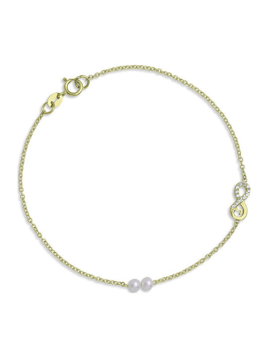 Psomas Women's Bracelet with design Infinity made of Gold 14K